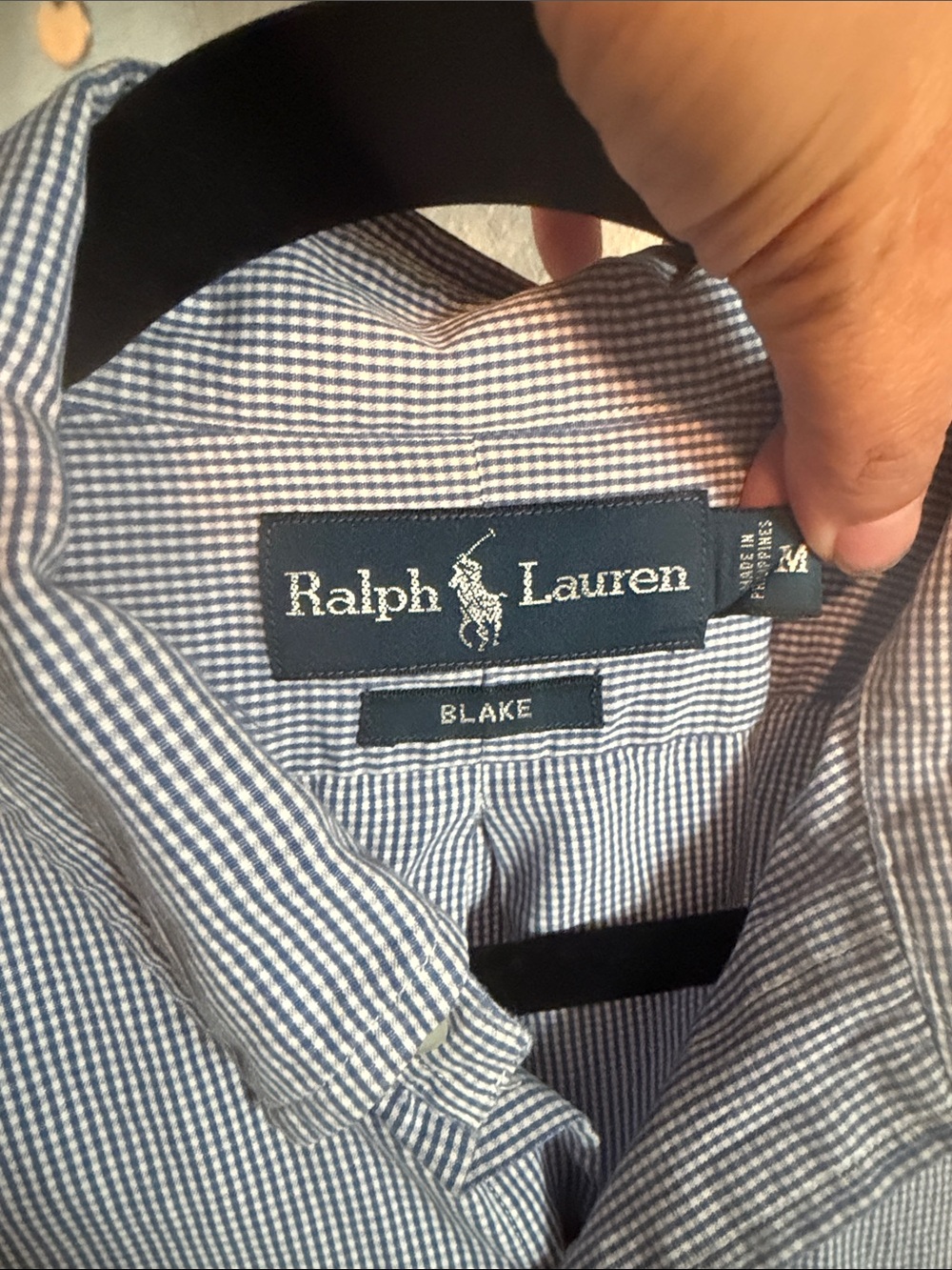 Ralph Lauren Blue Tiny Check Button-Down Shirt - Picture 2 of 5
